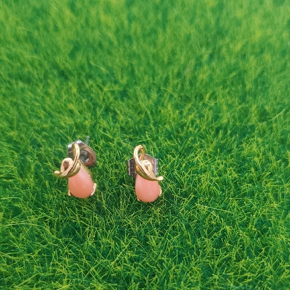 Coral Gem Drop Earrings E1021 - Picture 1 of 2